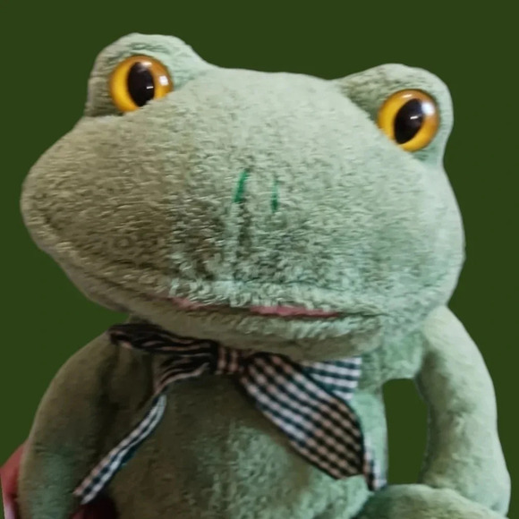 Animal alley frog seated ginham bow "7" - Picture 3 of 5